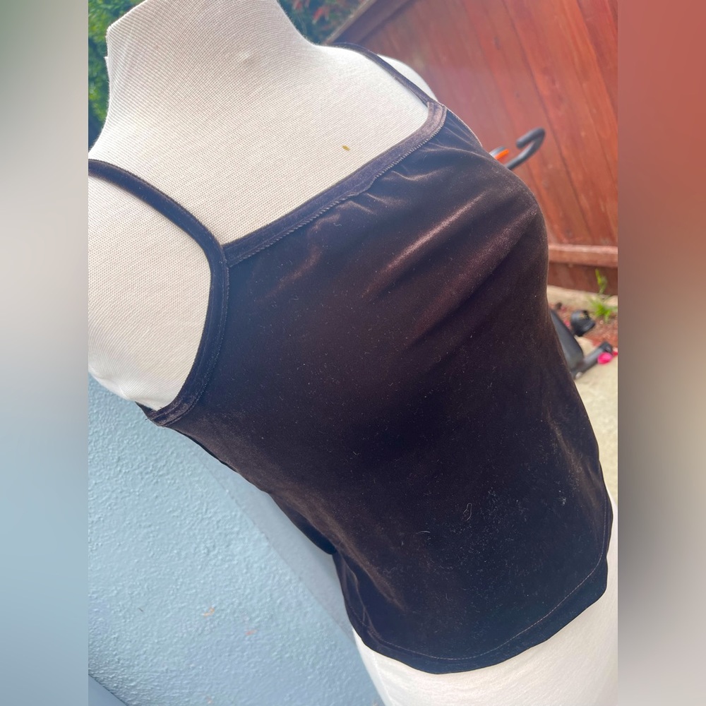 Vintage 90’s stretch velvet brown cami tank
